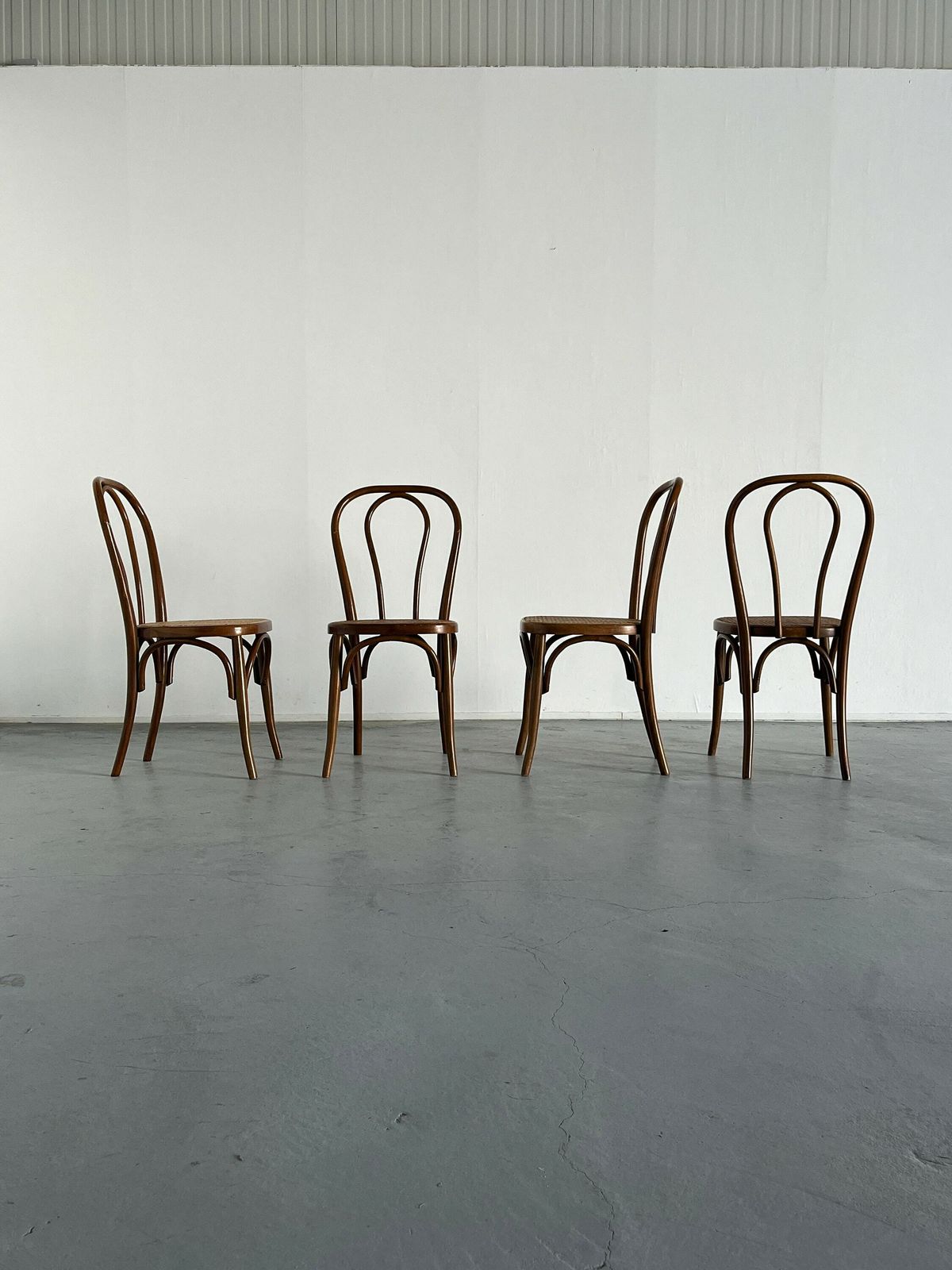 Set Of 4 Vintage Thonet Bentwood Style Chairs No. 14 / Vintage Thonet Bistro Chairs / Vintage Cafe Dining Chairs, 1950s photo Furniture