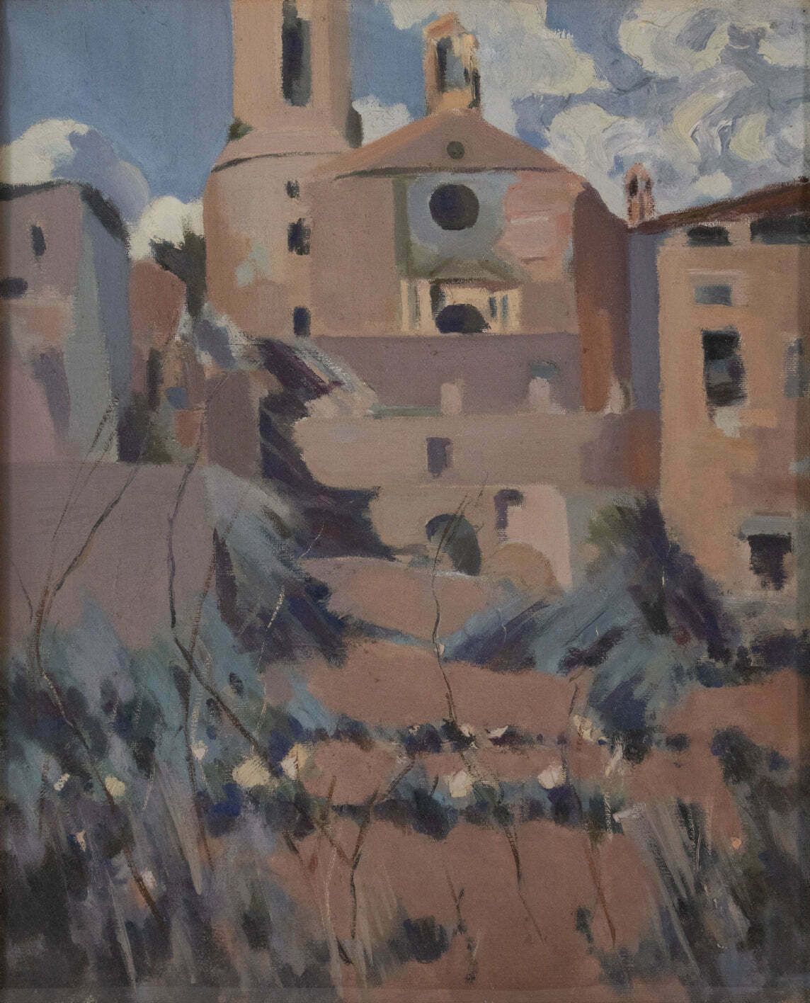Jaquim Mir   Study Of A Church   Gestempeld Op Achterzijde Mvseos Mvnicipa De Barcelona Copia