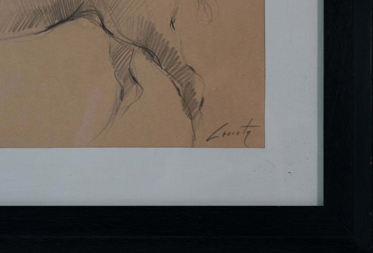 Gesigneerde Tekening Van Hoge Kwaliteit – Op De Renbaan photo Kunst
