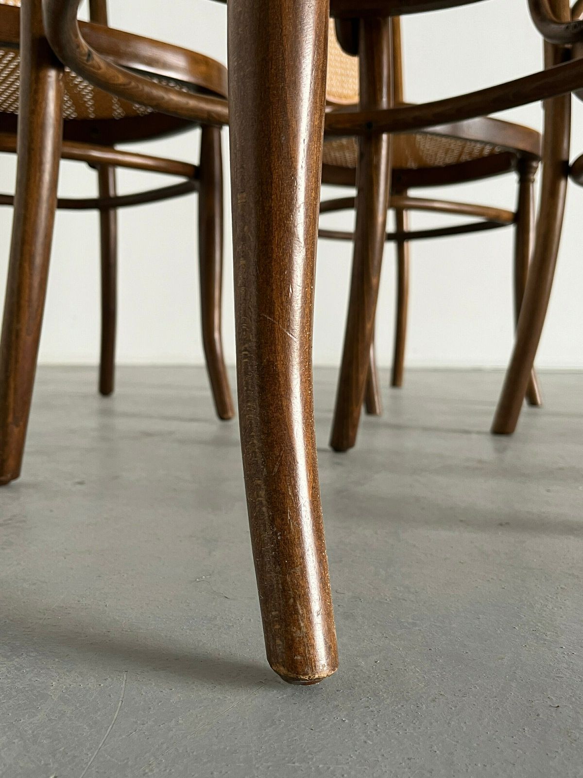 Set Of 4 Vintage Thonet 207r Bentwood High Backrest Bistro Chairs, 1950s photo vintage