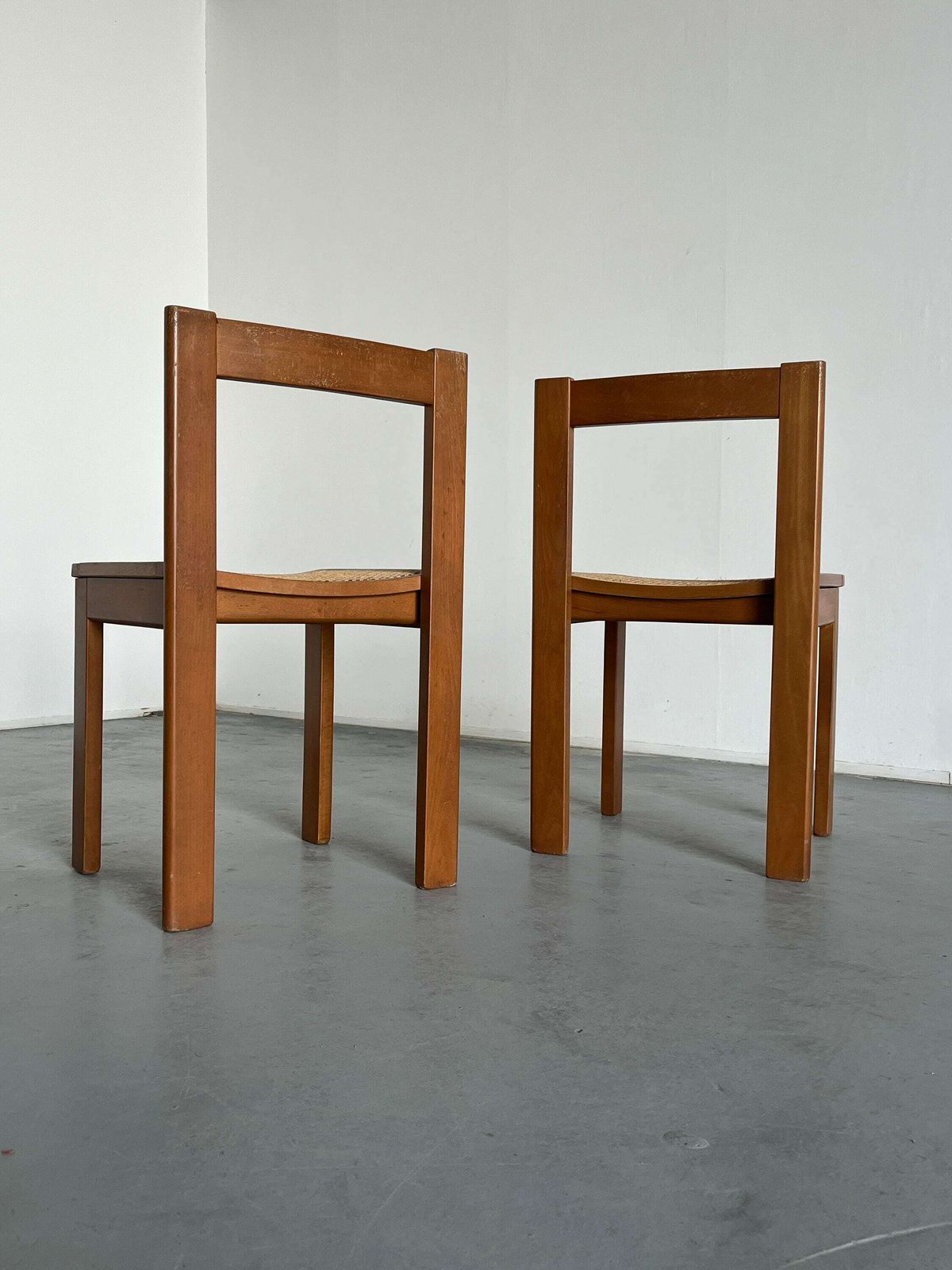 Set Of 4 Vintage Mid Century Modern Constructivist Wooden Dining Chairs, 1960s photo vinterior