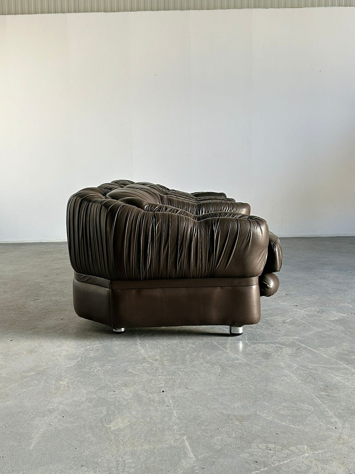 Vintage Three Seater Sofa In Dark Brown Leather By Axel Di Pietrobon, 1970s Italy photo Furniture