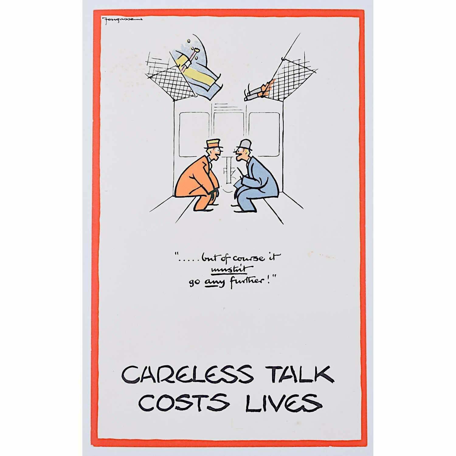 Fougasse (Cyril Kenneth Bird) 'Fougasse' Careless Talk Costs Lives Cyril Kenneth Bird World War 2 Poster Circa 1940 photo Art