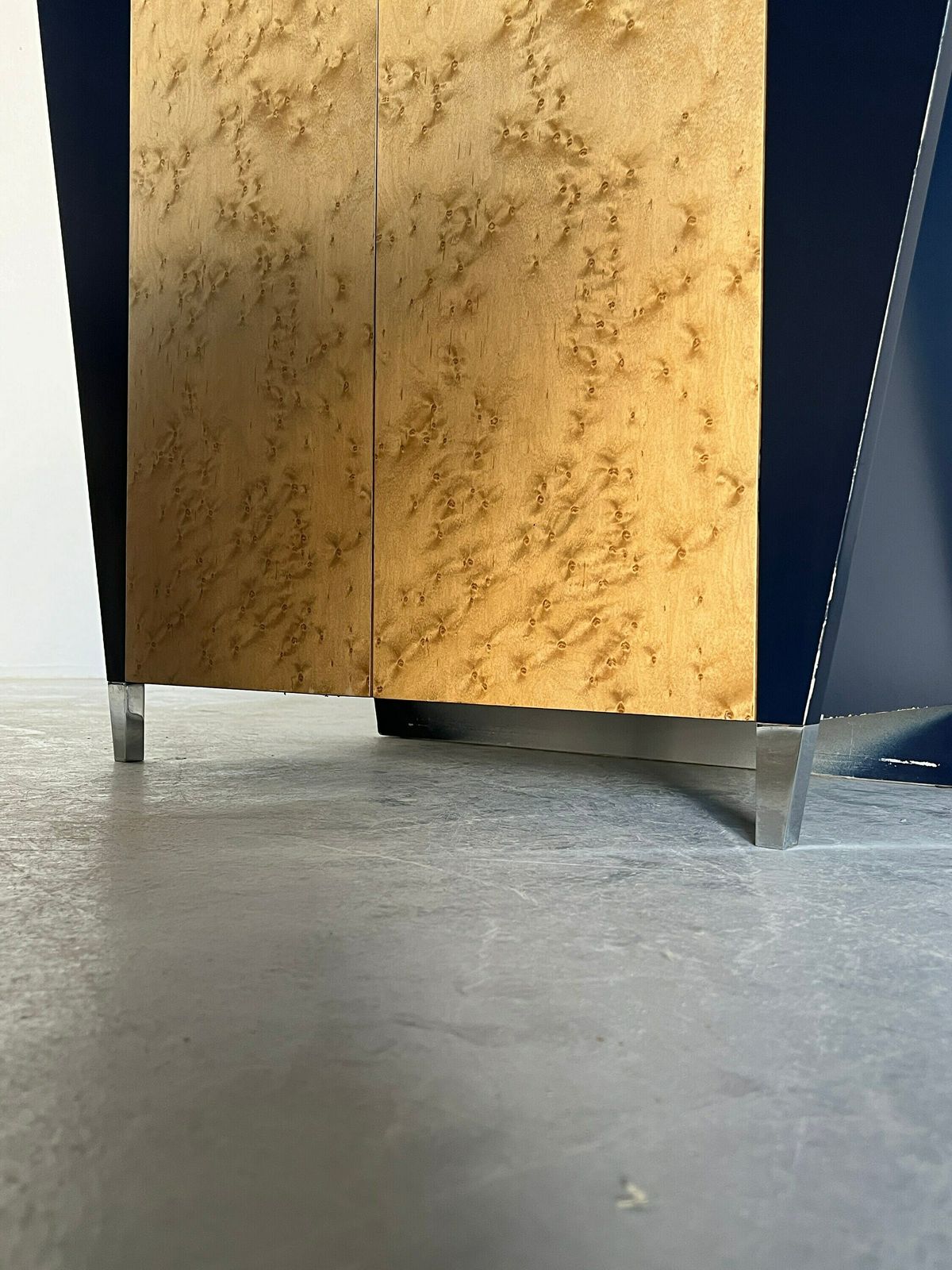 Postmodern Memphis Design Storage Cabinet In Wood And Burlwood Veneer By Schönbuch , 1980s Germany photo vintage