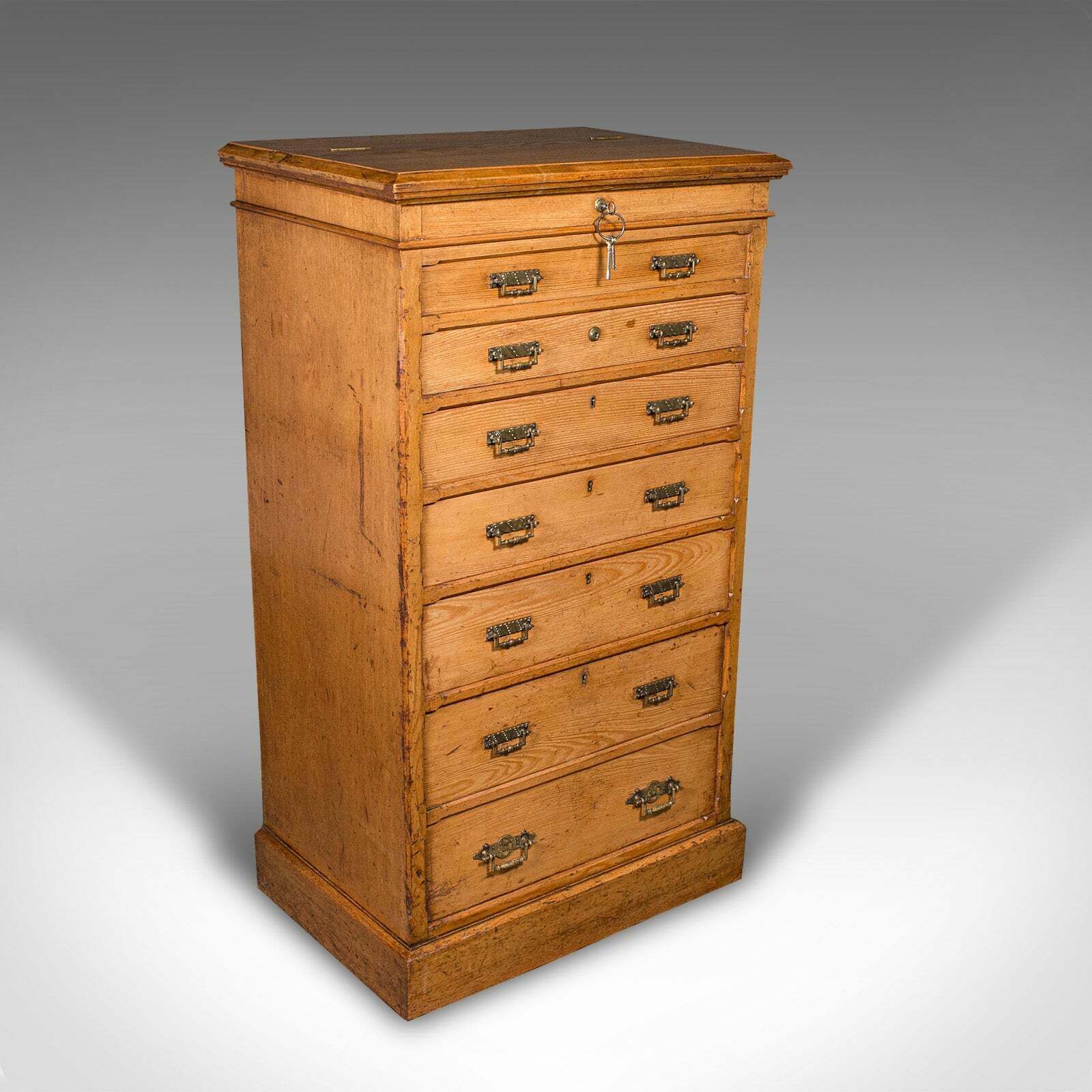 Antique Banker's Chest Of Drawers, English, Oak, Tallboy, Maple & Co, Victorian