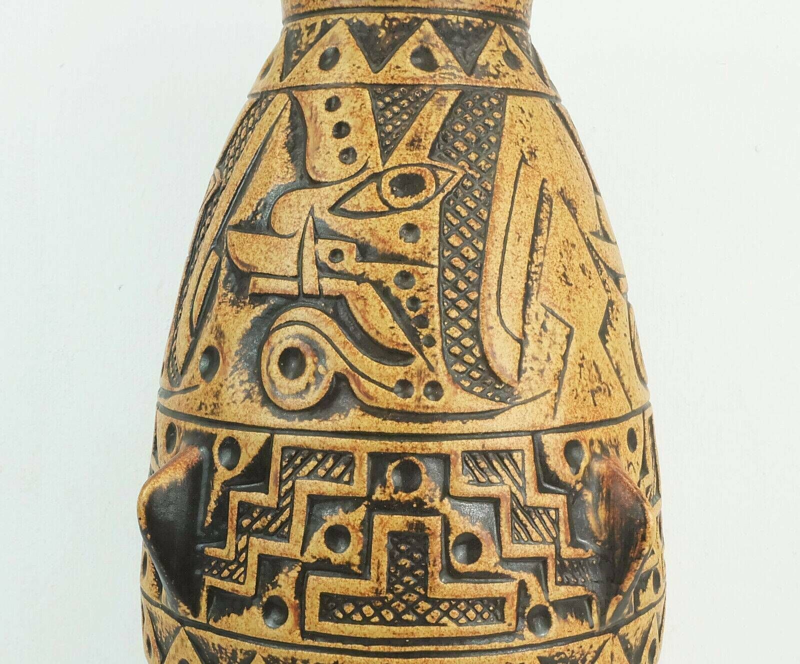 Huge And Rare Mid Century Floor Vase Anubis Jasba Model N 312 11 5 photo vintage
