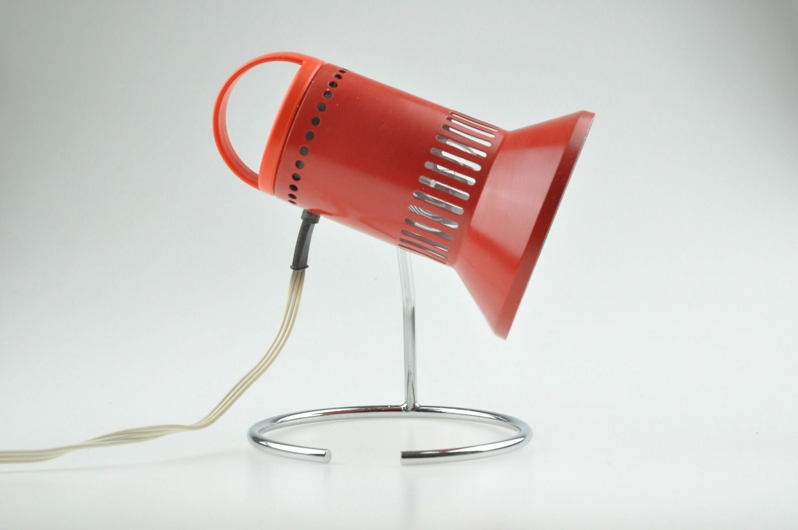 Mid Century Desk Lamp, Desk Metal Lamp, Table Lamp, Desk Lamp, Mid Century Lamp, Metal Lamp, Orange Lamp, Chrome Lamp, Table Light photo vintage