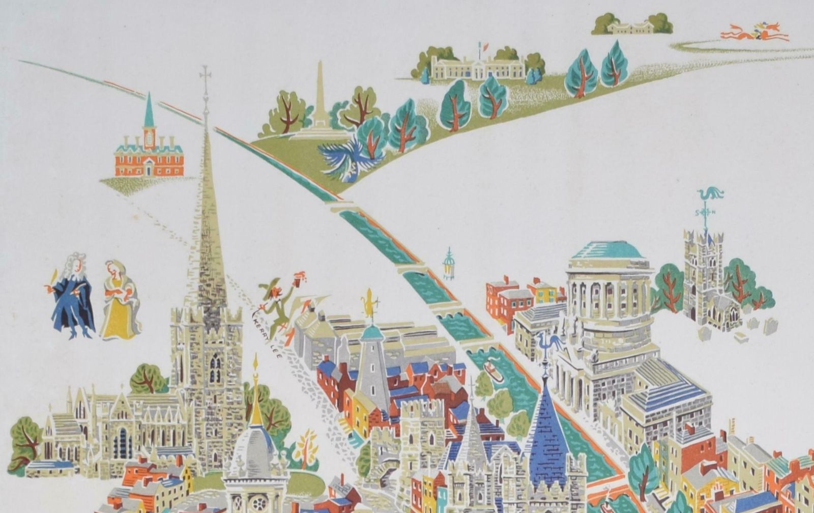 Kerry Lee Dublin Original Vintage British Railways Poster By Kerry Lee 1953 photo furniture