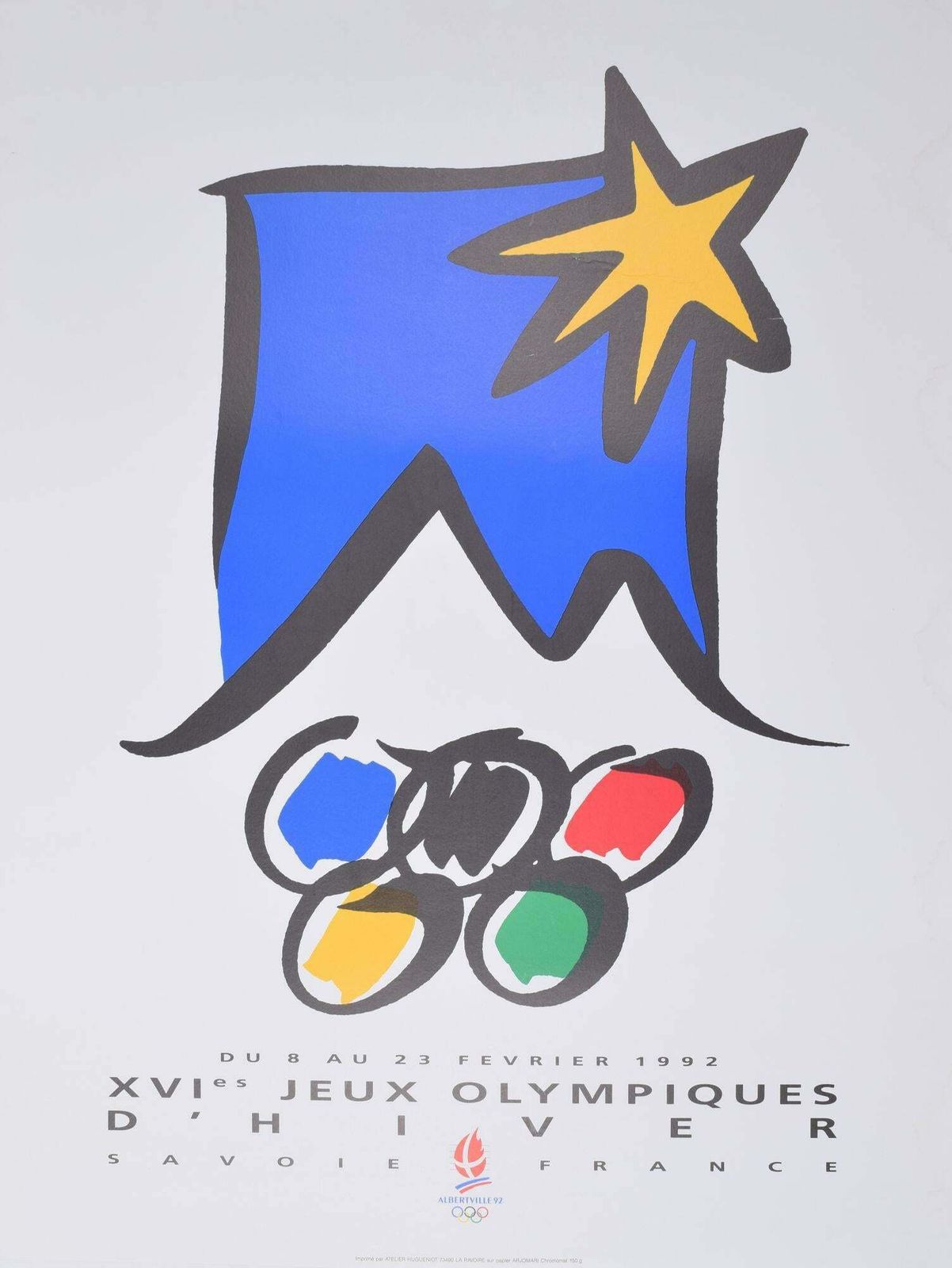 Unknown Winter Olympics Albertville 1992 Original Vintage Poster 1992