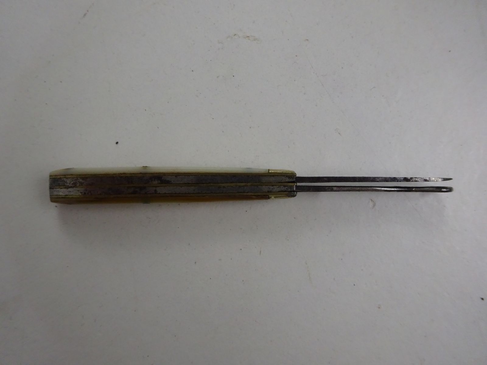 Edwardian Steel And Mother Of Pearl Pocket Knife And Button Hook photo for sale