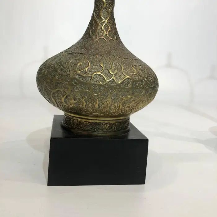 Pair Of Brass Oriental Style Table Lamps Mid Century 1960s Hollywood photo 1290.0
