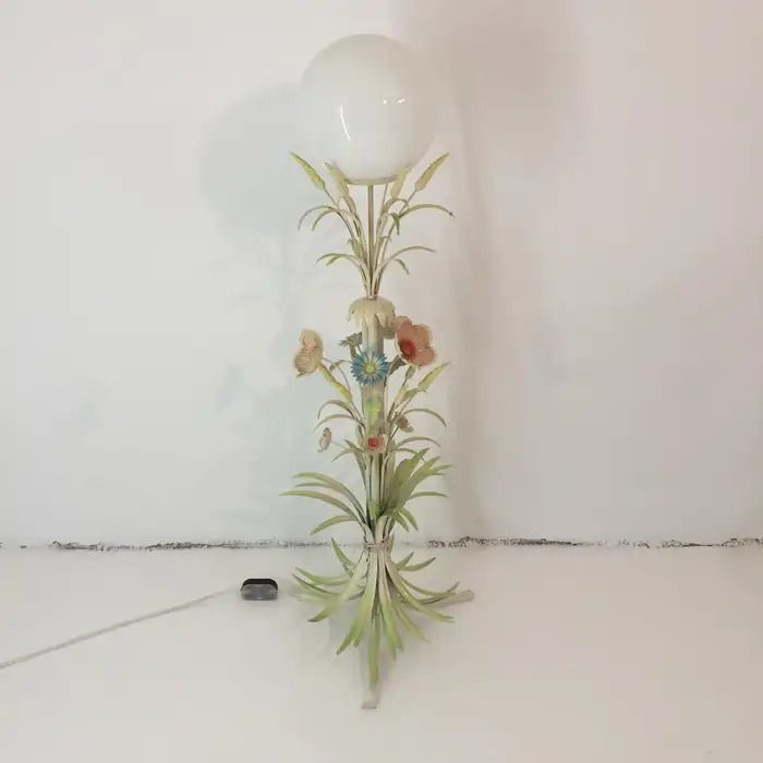 Flower Bouquet Pastel Floor Lamp 1960s Vintage Italian Sheaf Of Wheat Midcentury photo furniture