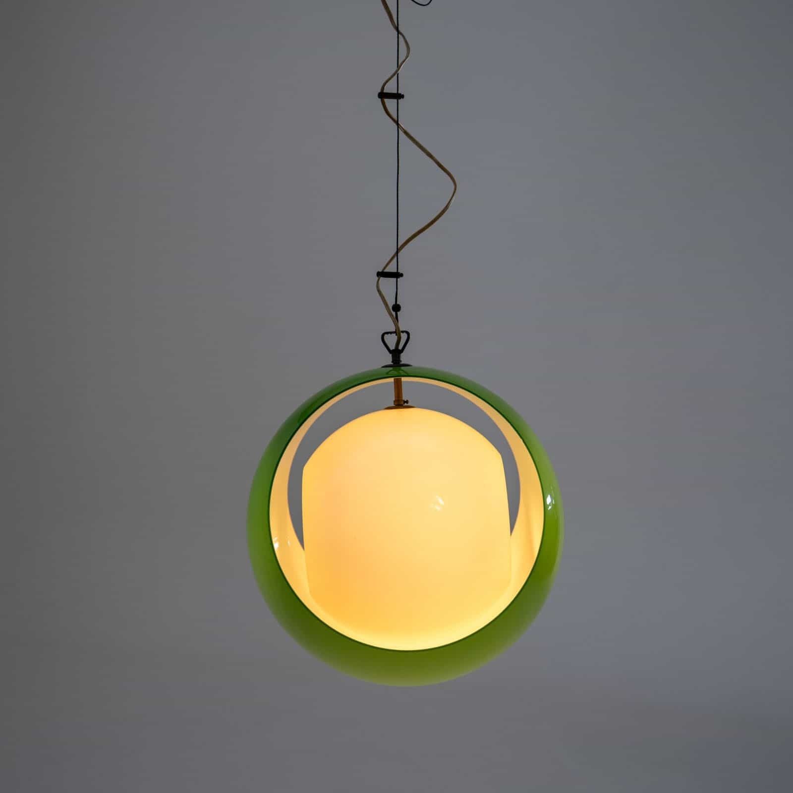 Green Eclisse Pendant Light By Carlo Nason For Mazzega, Italy 1960s photo furniture