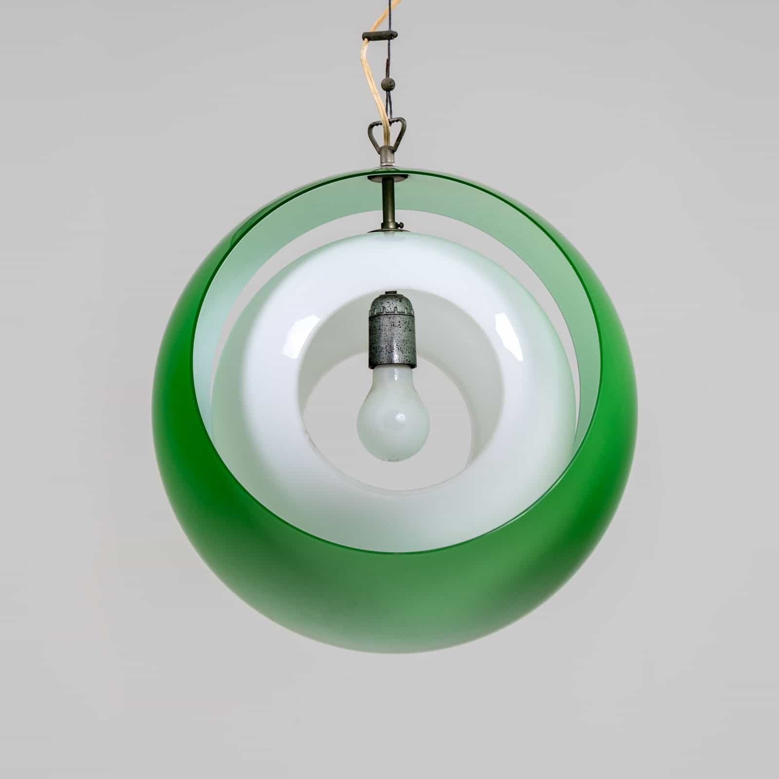 Green Eclisse Pendant Light By Carlo Nason For Mazzega, Italy 1960s photo 3000.0
