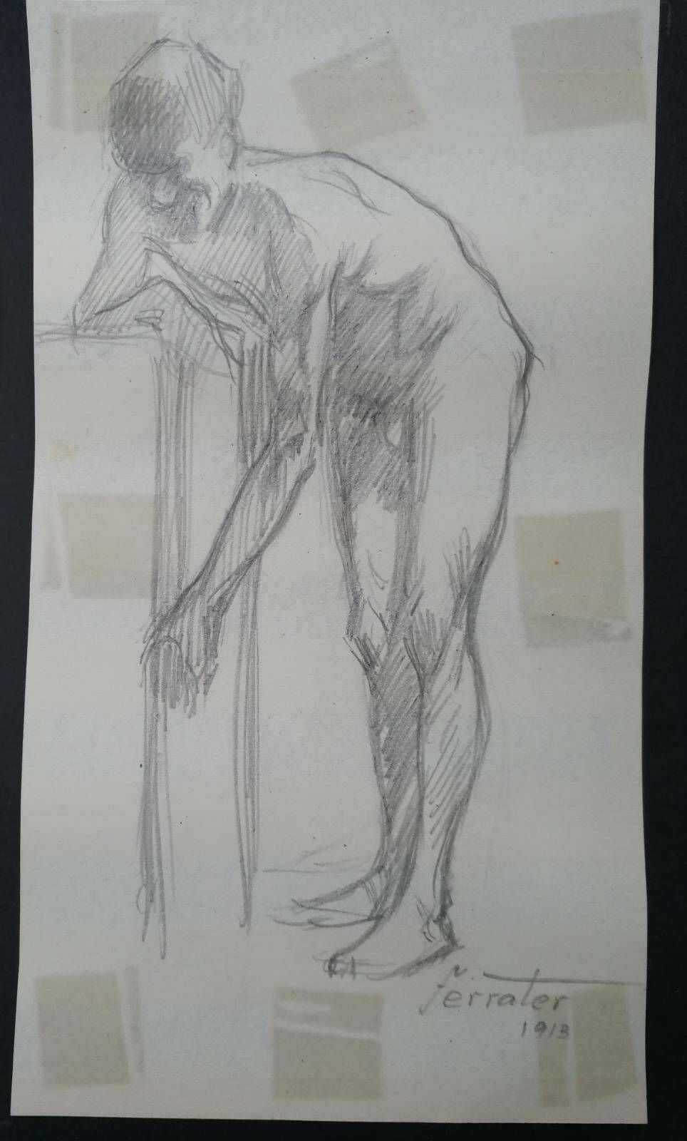 Two Original Drawings By Antoni Ferrater Feliu 1913 photo for sale