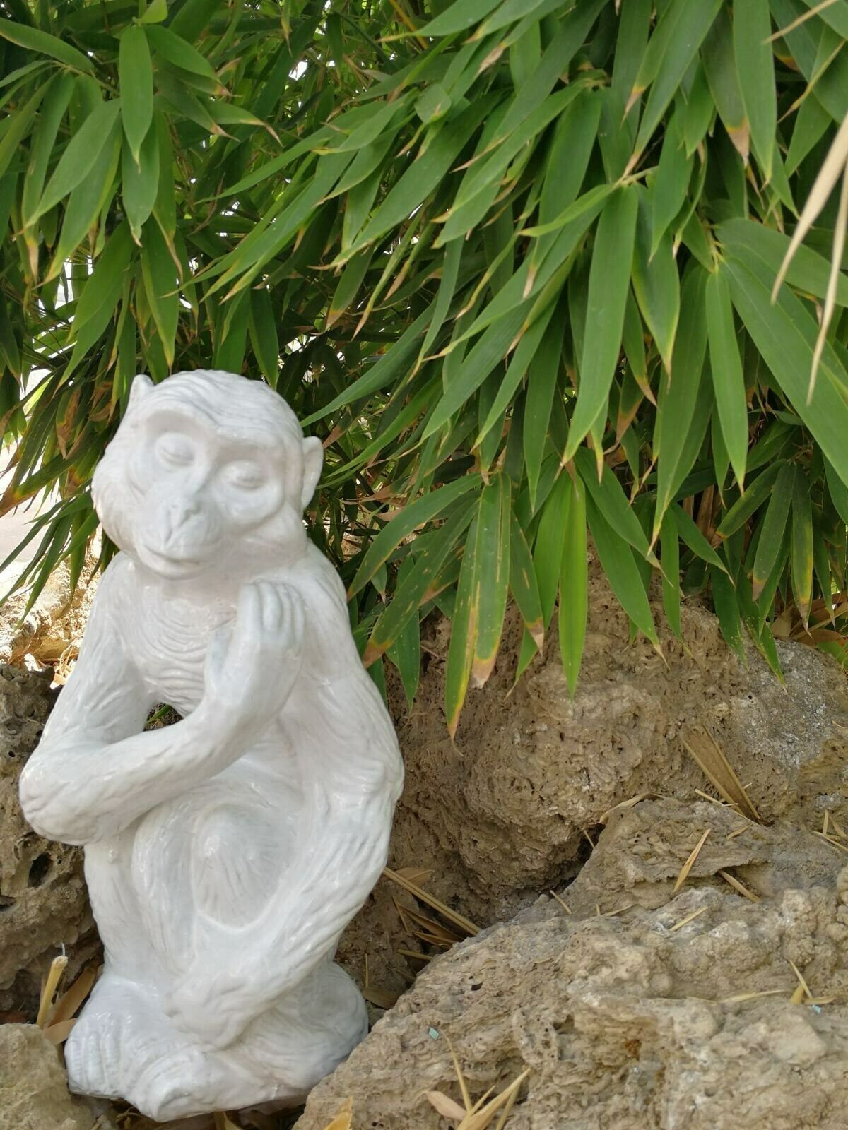 Glazed Terracotta Monkey Animal Sculpture Italy 1960s photo for sale