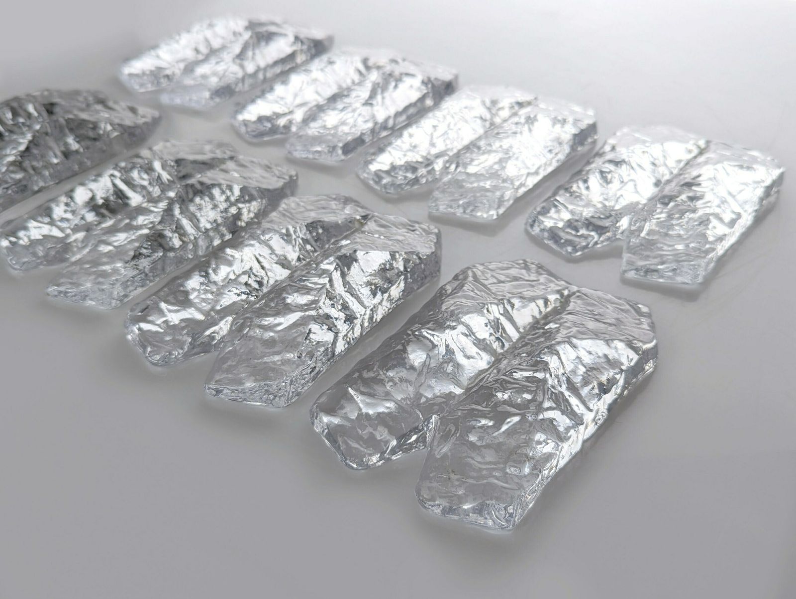 Set Of Eight Crystals Ice Glass Kalmar Franken 1960s photo Home Decor