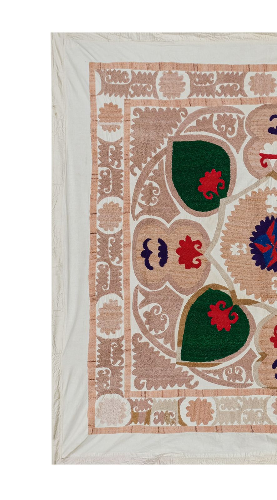 Suzani Ethnic Uzbek Cloth   Tribal Embroidery Wall Decor, Boho Bedspread 120 X 120 photo Textiles