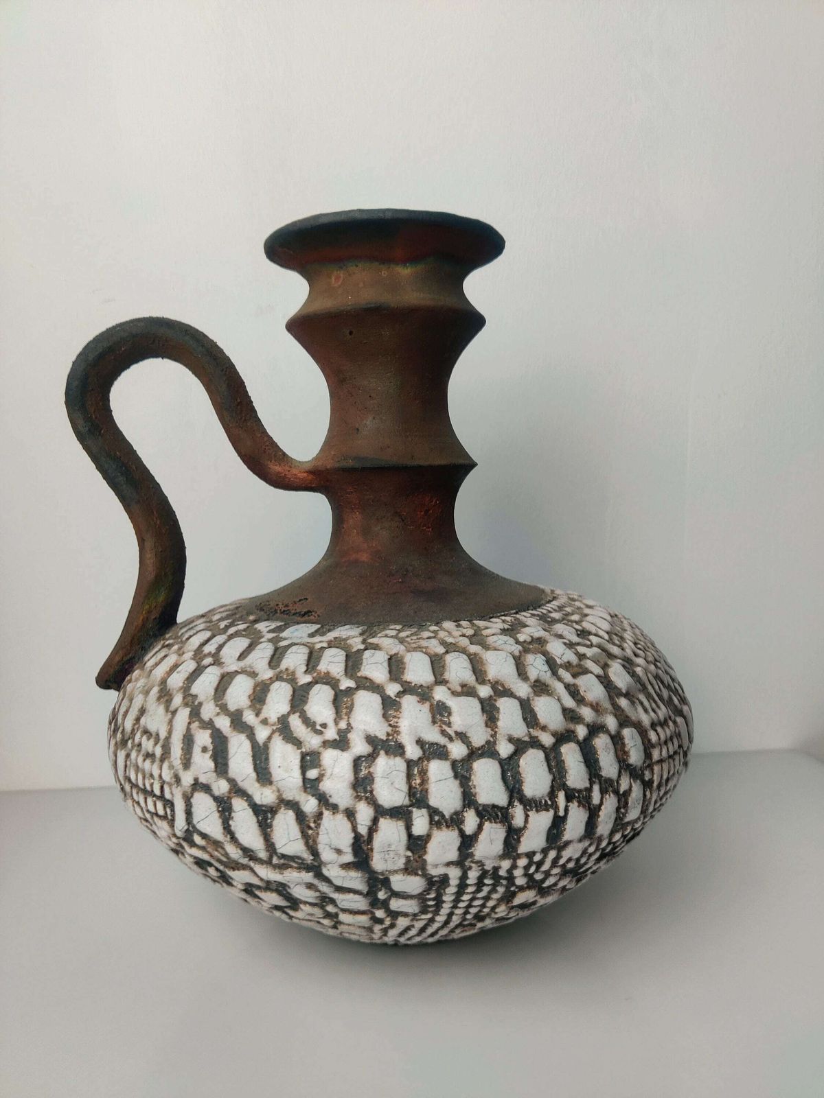 Large Pitcher Vase In Signed Signature Glazed Ceramics photo for sale