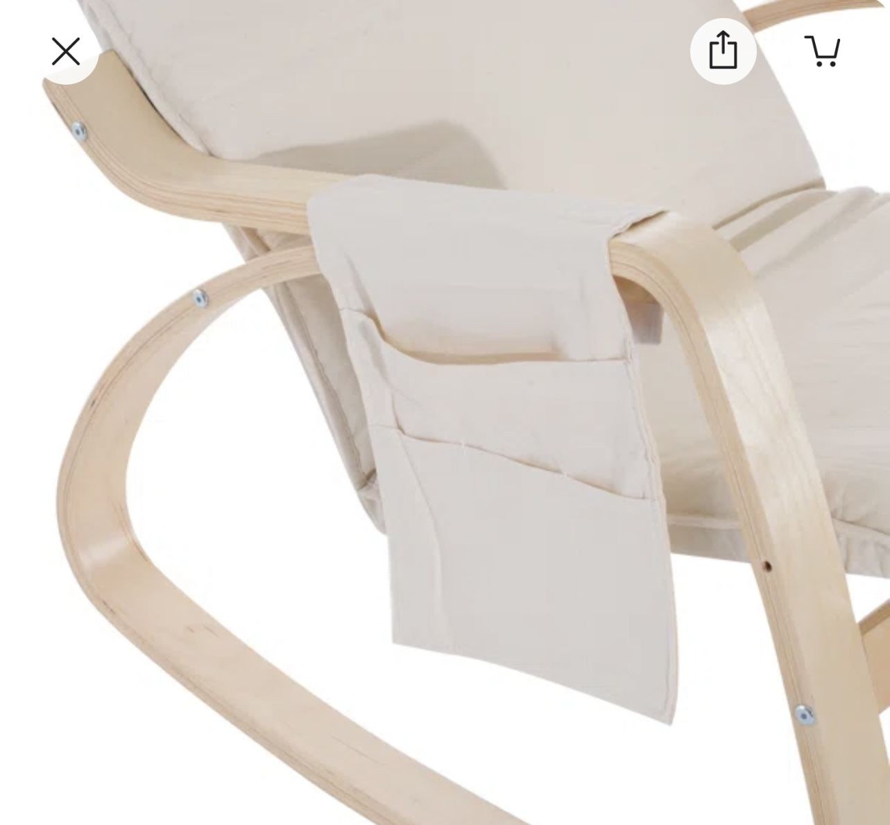 Scandinavian Modern Solid Wood Rocking Armchair photo Furniture