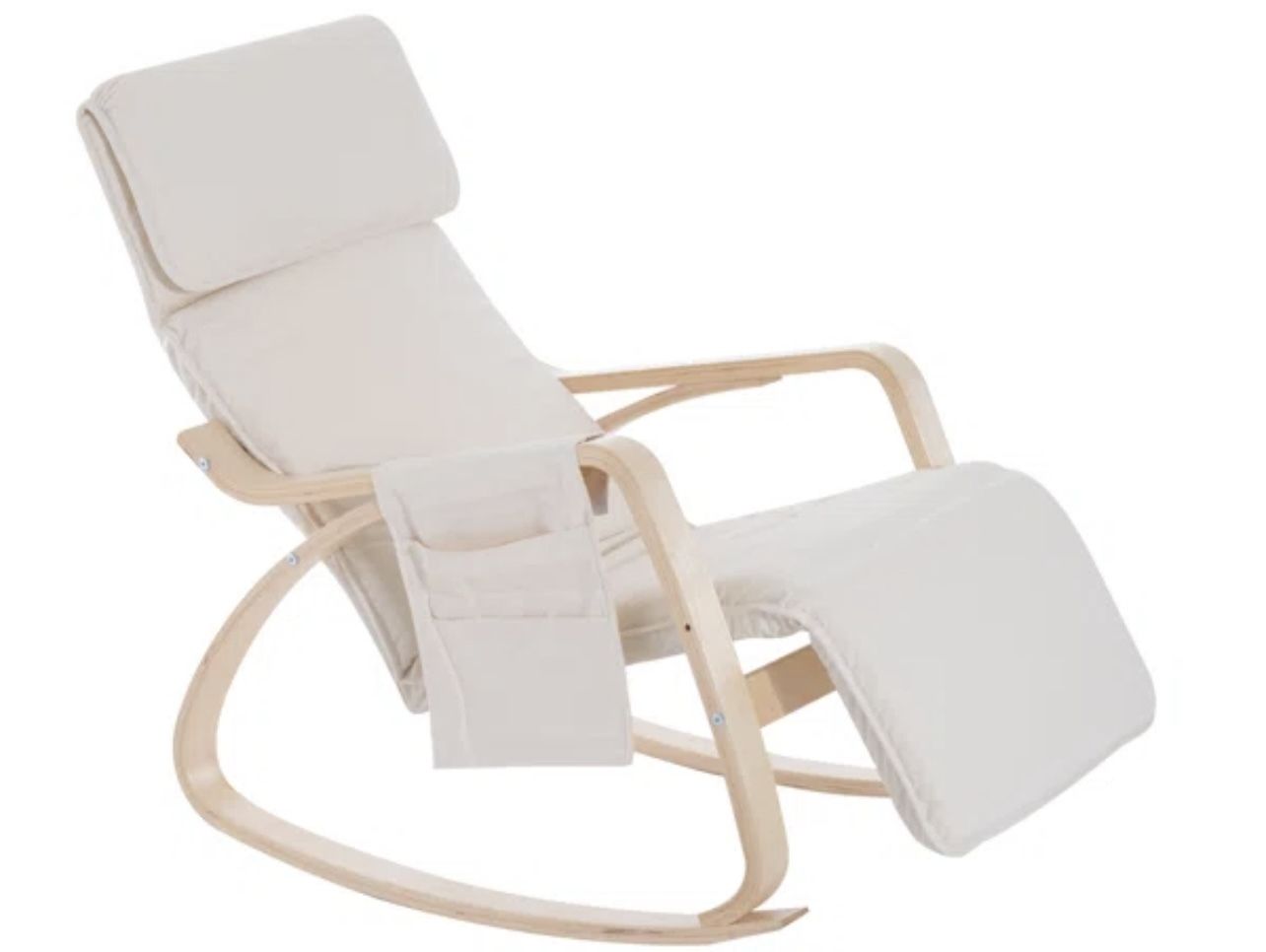 Scandinavian Modern Solid Wood Rocking Armchair photo 70.0