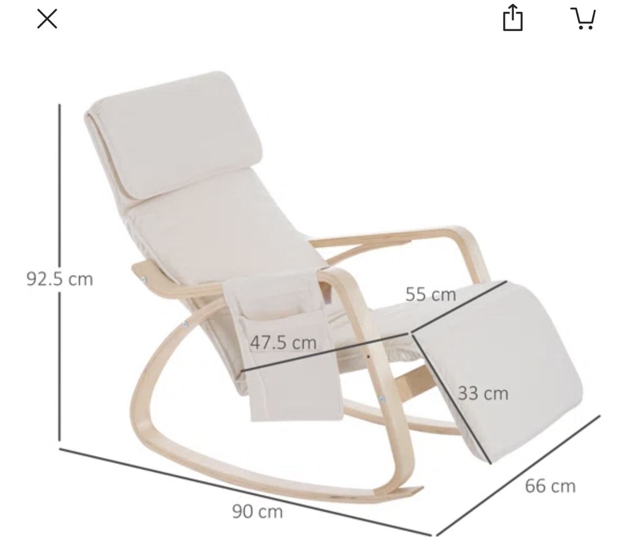 Scandinavian Modern Solid Wood Rocking Armchair photo buy