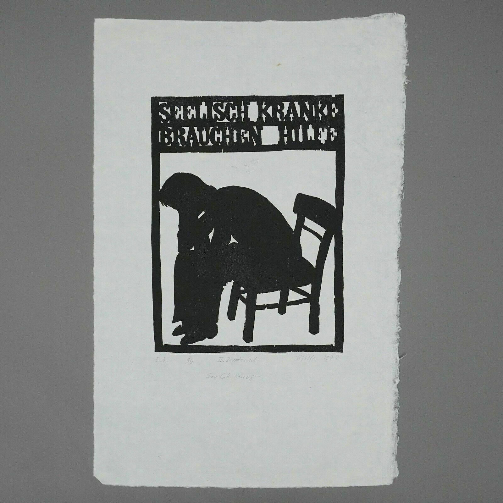 Günther Silent Woodcut Mental Sick Need Aid Ea1977 Pl.Abi