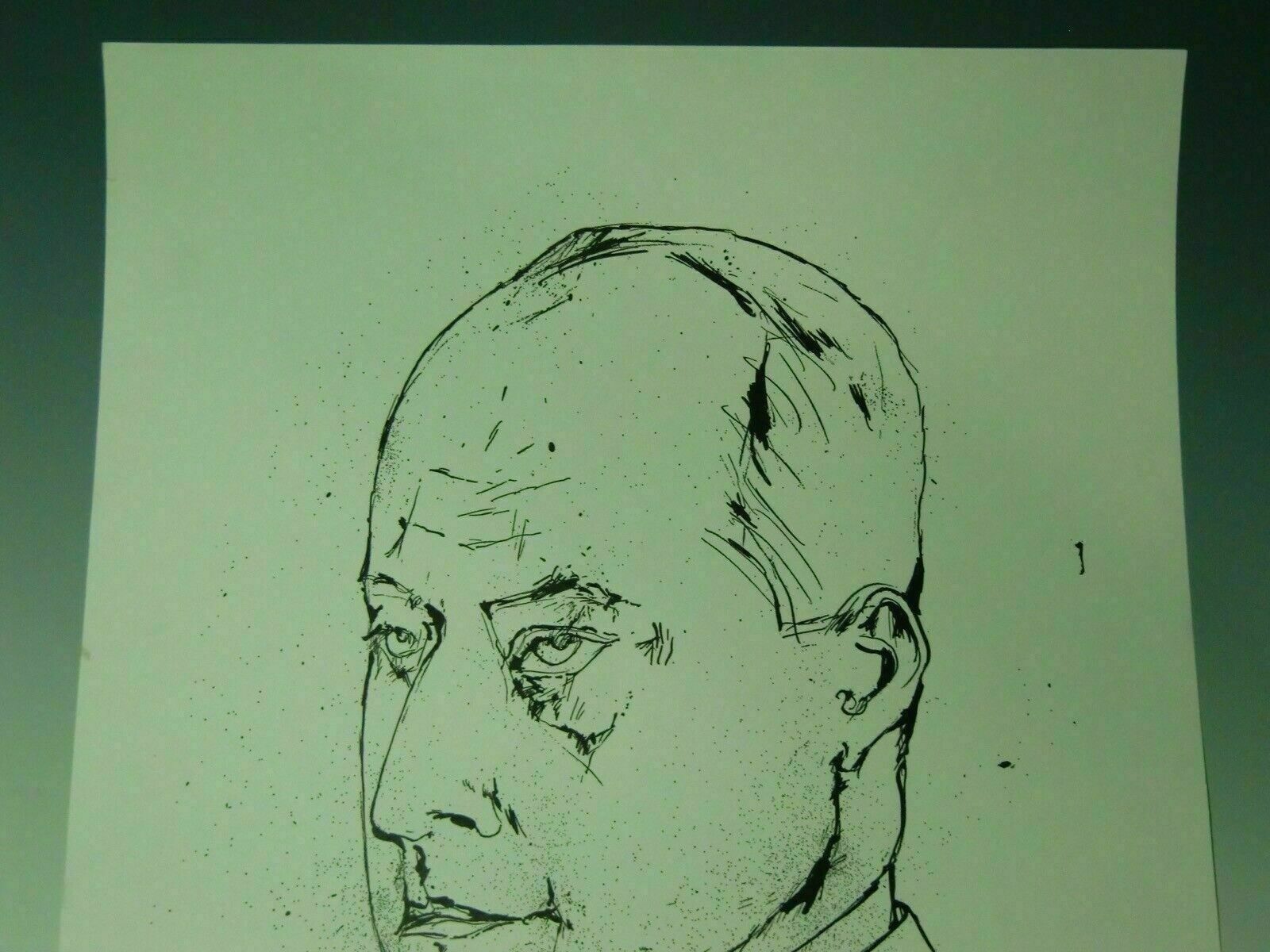 Horst Janssen Zinkografie Gottfried Benn Autographed 1968 Lithography 1.Z photo for sale