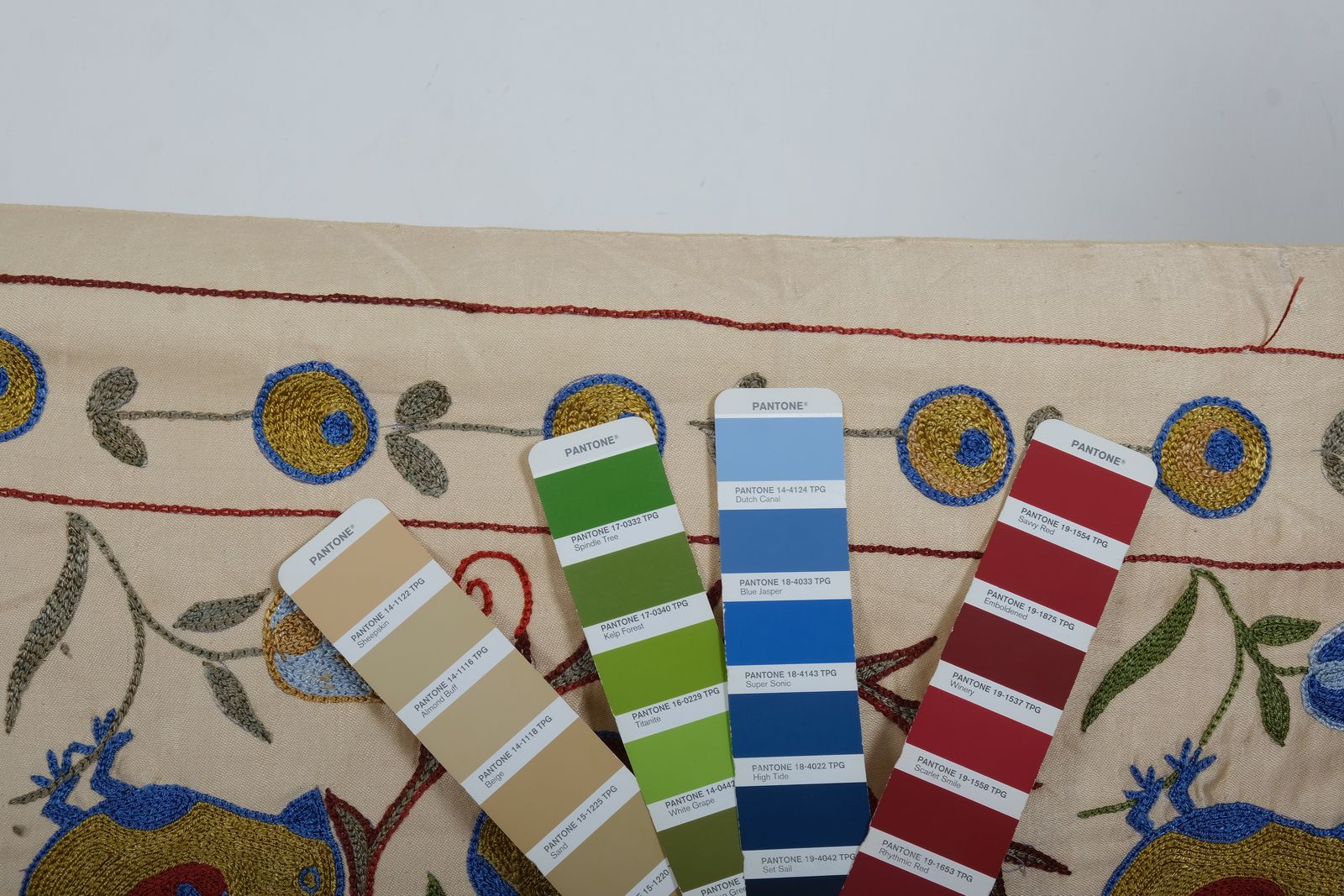 Handmade Bird Pictorial Suzani Table Runner, Embroidery Uzbek Cotton Tribal 54 X 187 photo vinterior