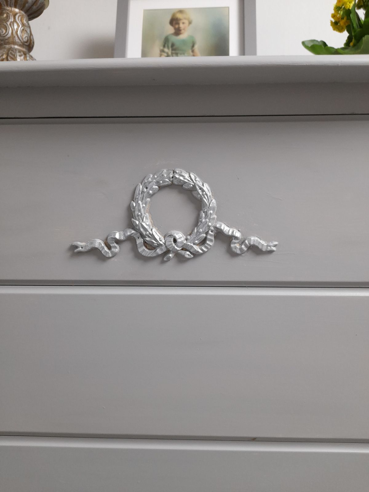 Olympus Five Drawer Chest. Hand Finished In Little Lamb And Silver photo Furniture