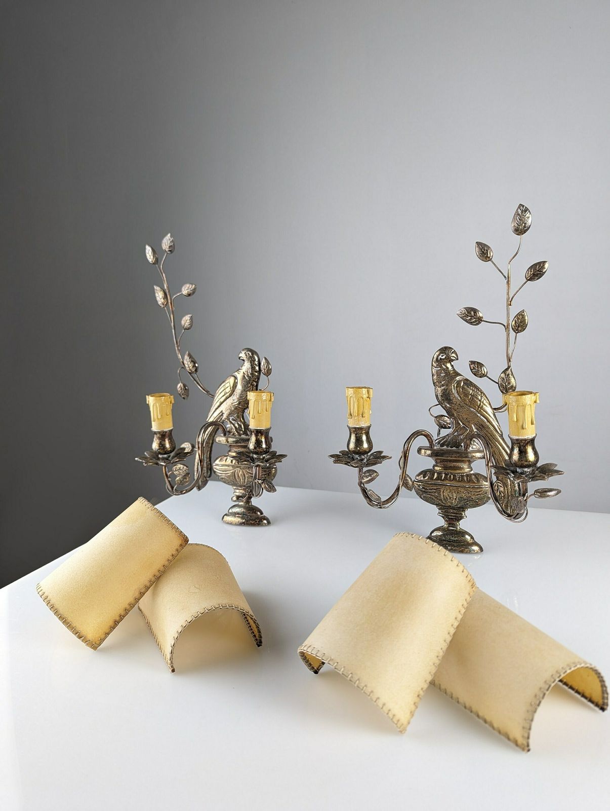 Pair Of Appliques With Parrots And Leaves By Maison Bagues photo furniture