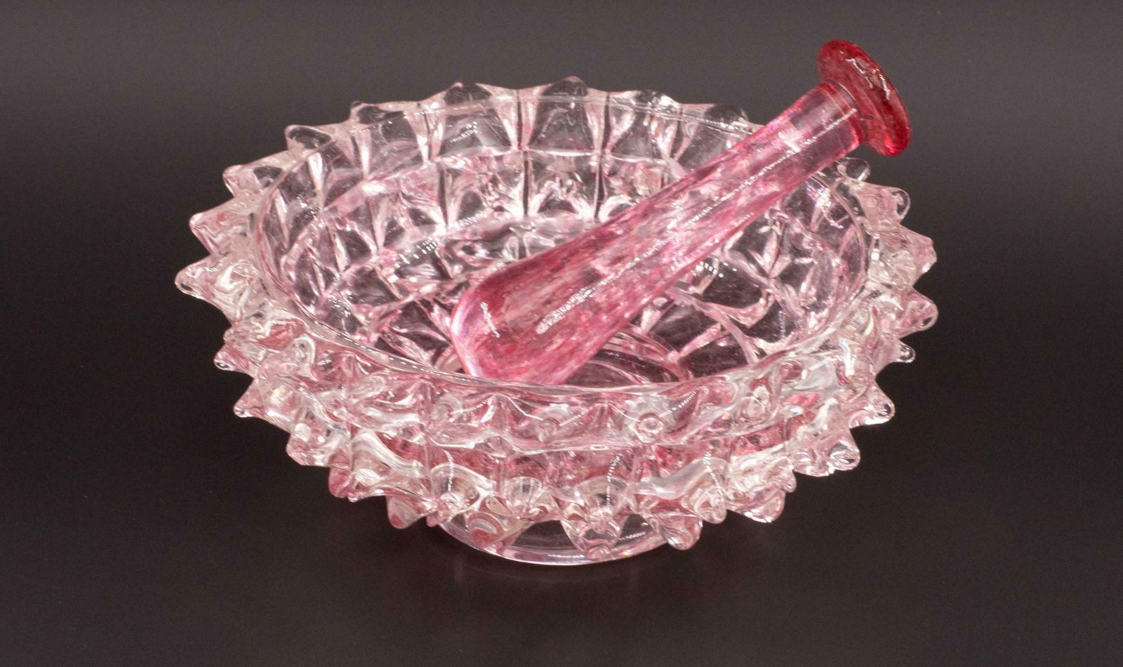 Rare Pink Ercole Barovier Rostrato Murano Glass Vase For Barovier & Toso, 1940s photo for sale