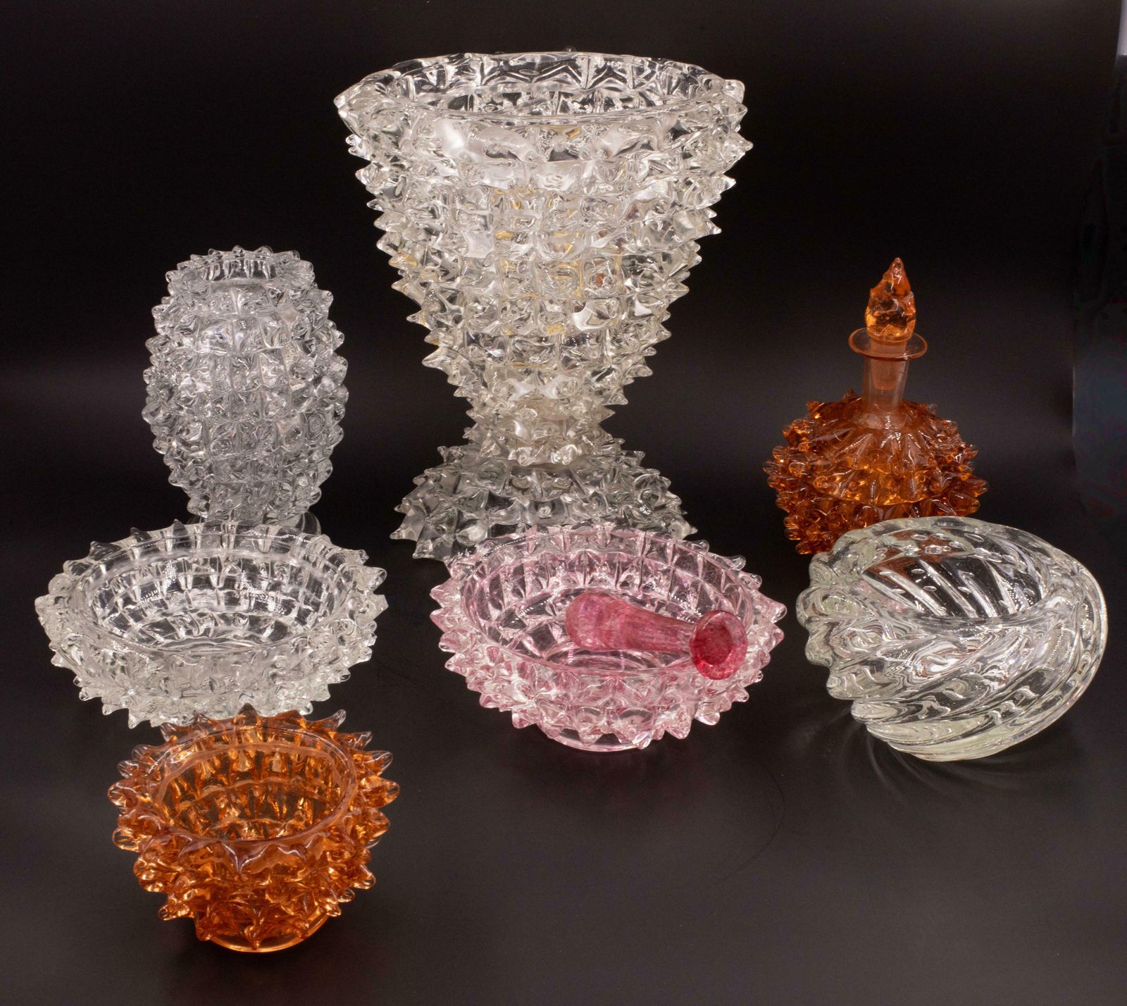photo vinterior Rare Pink Ercole Barovier Rostrato Murano Glass Vase For Barovier & Toso, 1940s