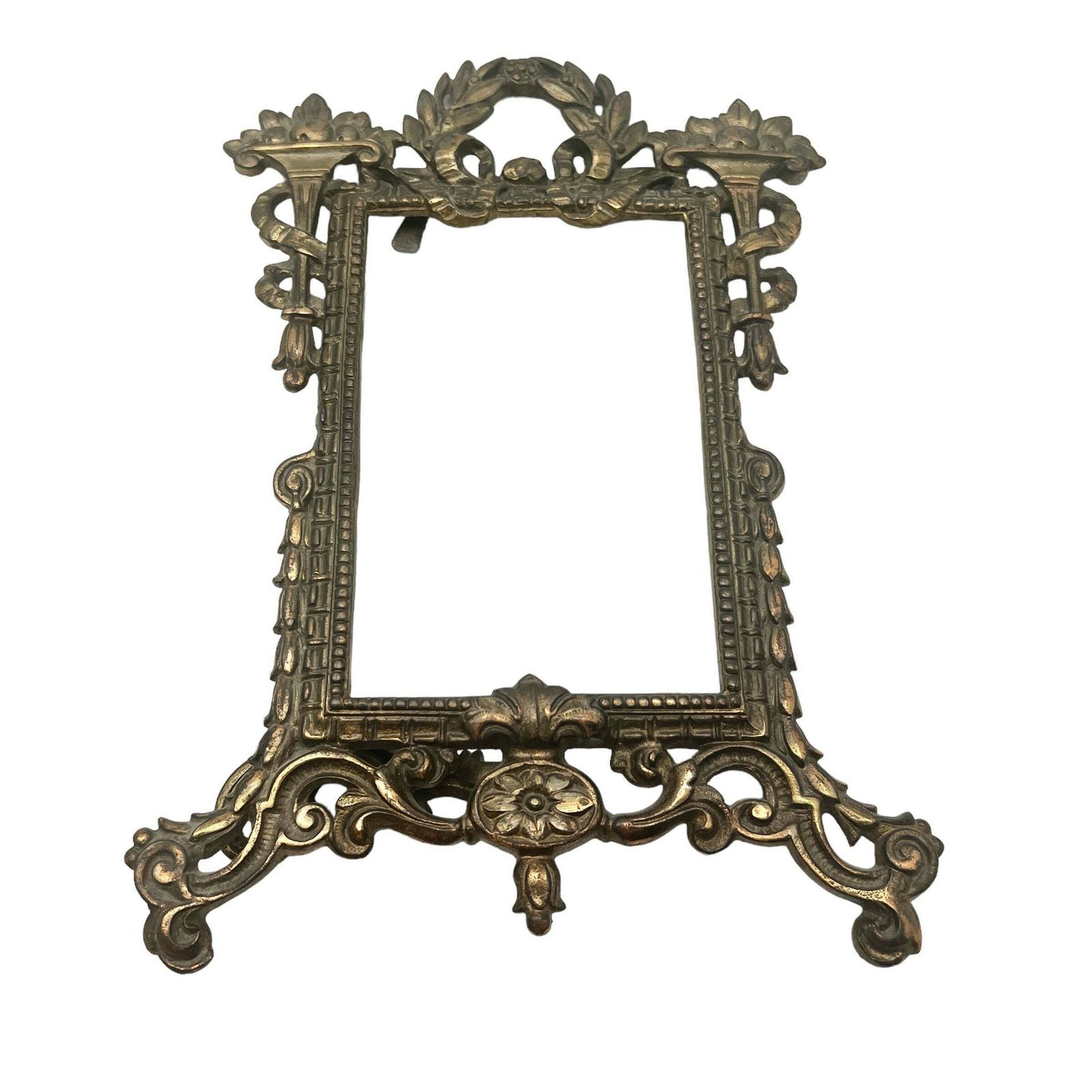 Antique Pair Of French Gilt Brass Glazed Photograph Frames   Picture Frames   Home Decor   Study Decor photo for sale