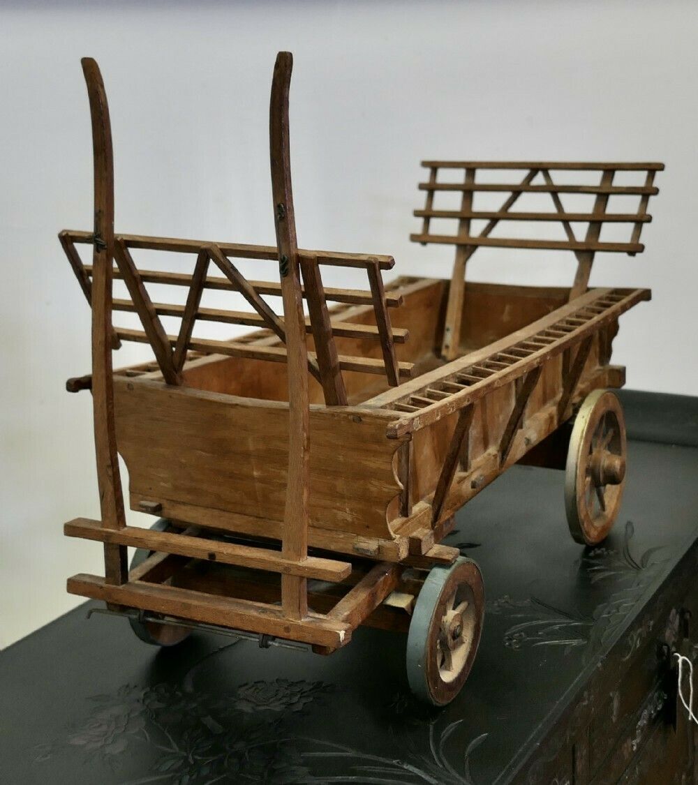 Model Wooden Horse Drawn Hay Cart photo for sale