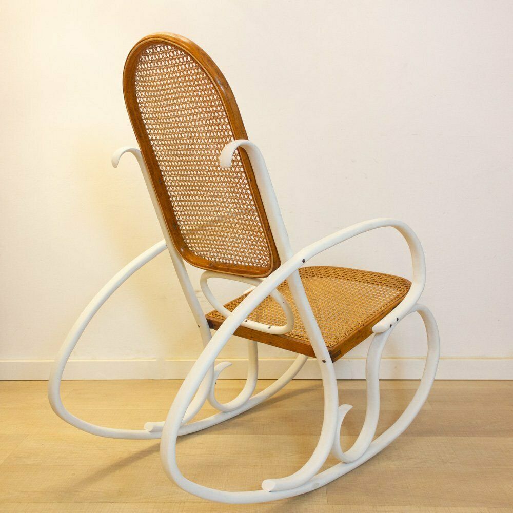 Art Nouveau Wicker Rocking Chair, Spain, Late 19th Century photo vinterior