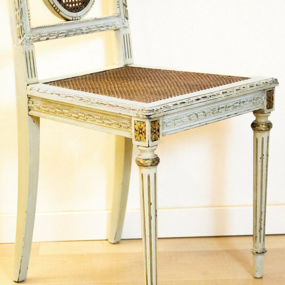 photo furniture Louis XV Style Off White And Gold Detailed Chair, 1930s
