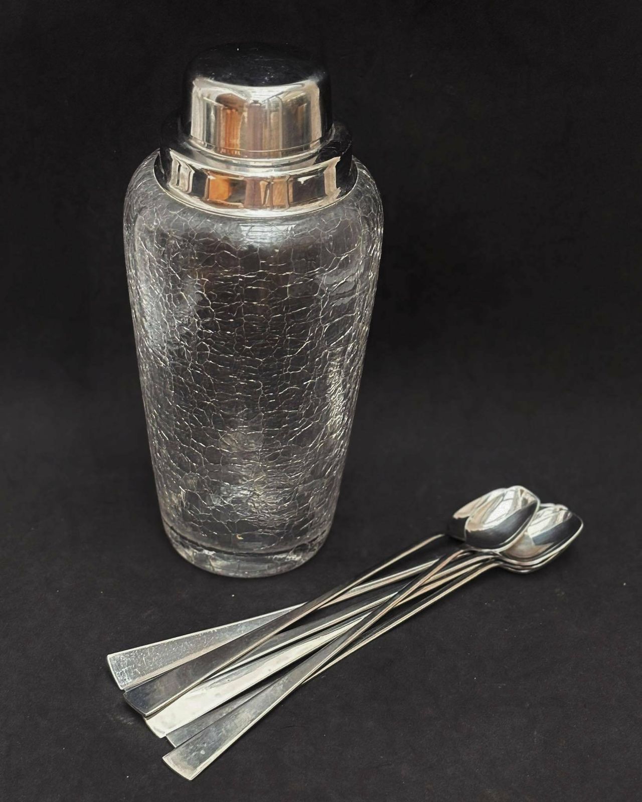 Cocktailshaker Glas Mid Century Wmf Bar Verzilverde Shaker, Baraccessoires, Mid Century Jaren 1950, Cadeau Bartender Barkar Decoratie