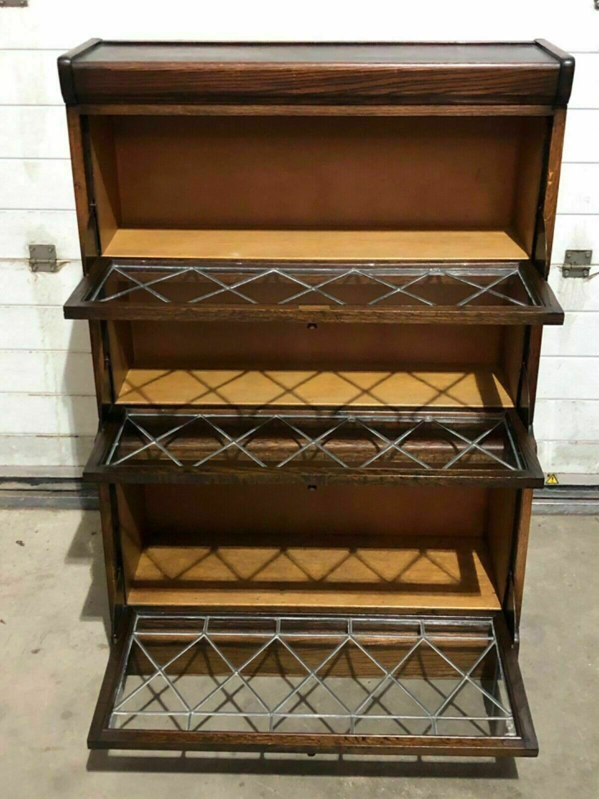 photo furniture Handsome Vintage Barristers Style Bookcase / Stacking Glazed Bookshelves