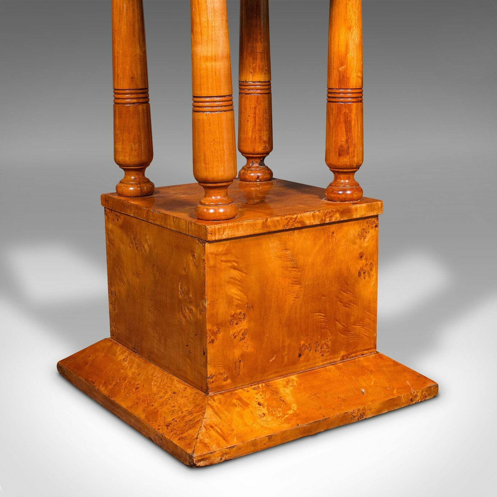 photo for sale Vintage Podium Hall Table, French, Birds Eye Maple, Lamp, Side, Art Deco, C.1930