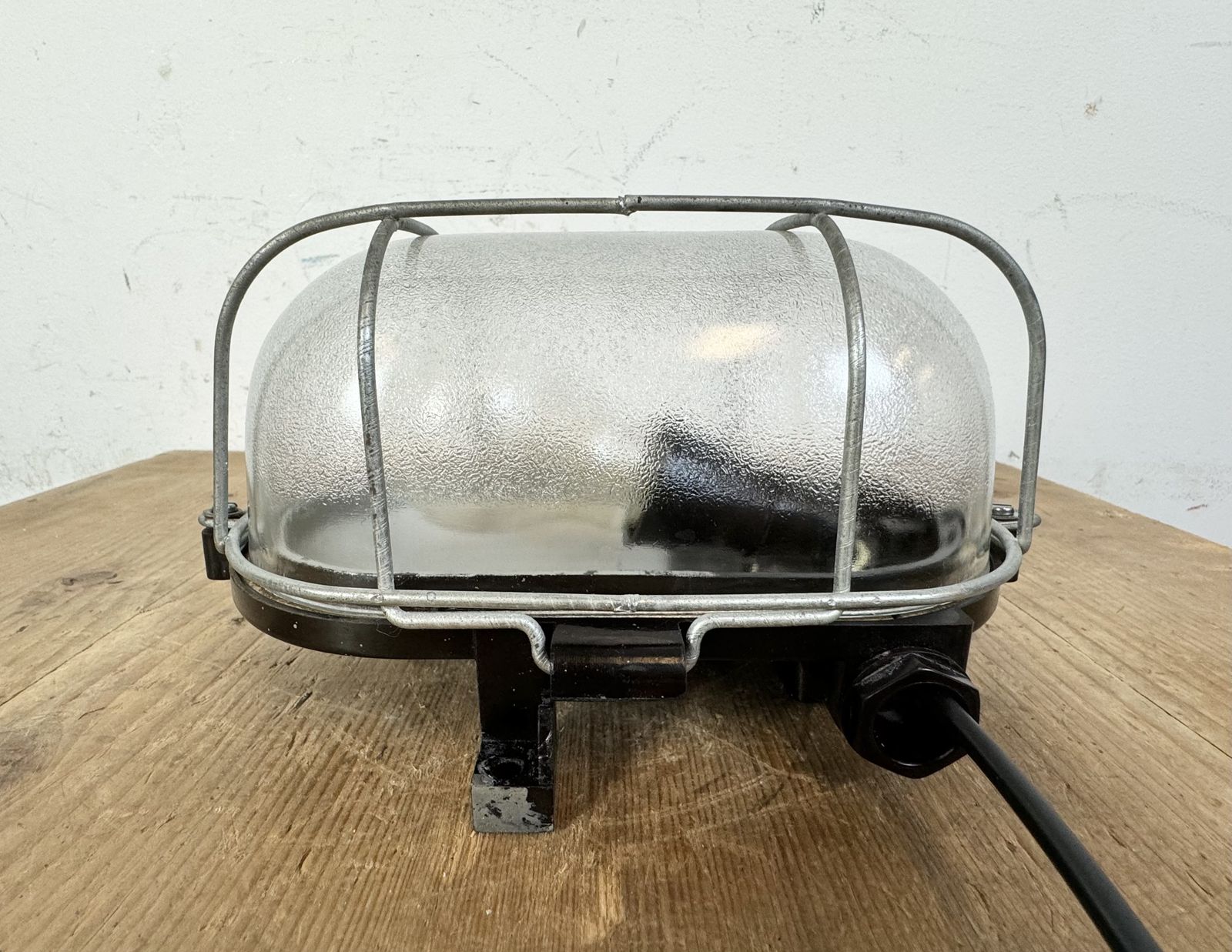 149.0 Industrial Brown Bakelite Wall Light With Frosted Glass, 1960s, 3x photo