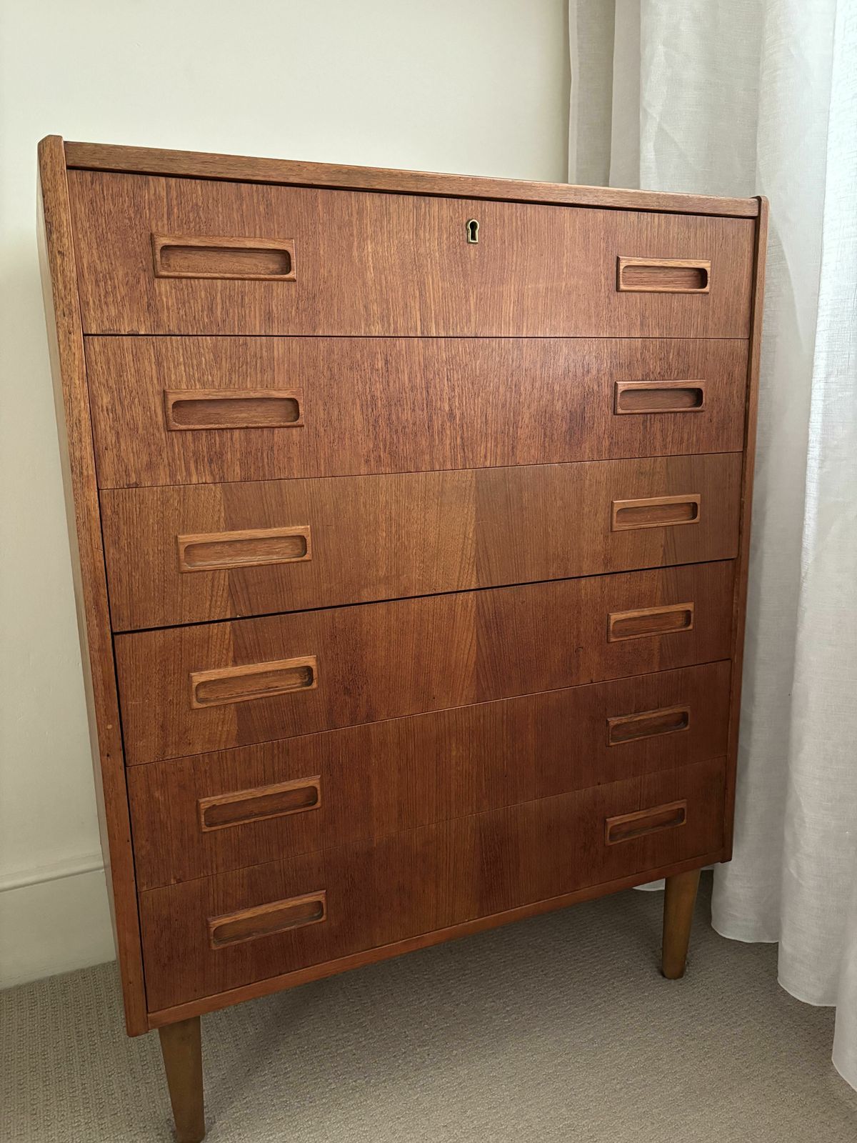 Danish Teak Tallboy Bedroom Chest Of 6 Drawers By Westergaard photo Furniture