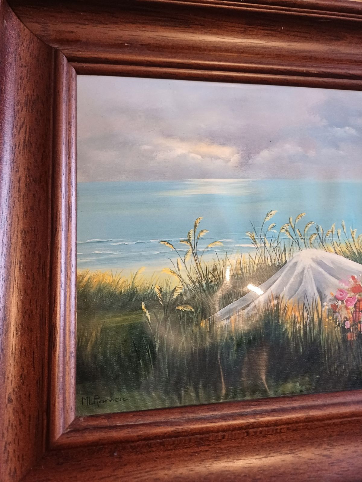 Pair Of Enameled Tole Paintings Signed: Romero photo for sale