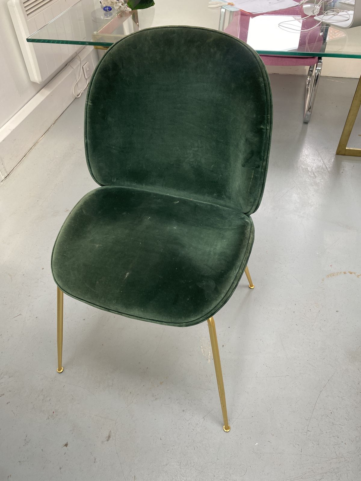 Gubi Beetle Chair   Velvet Green photo furniture