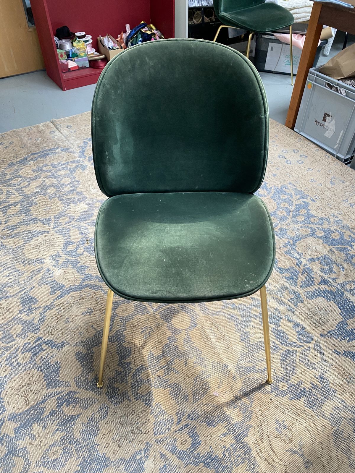 Gubi Beetle Chair   Velvet Green photo for sale