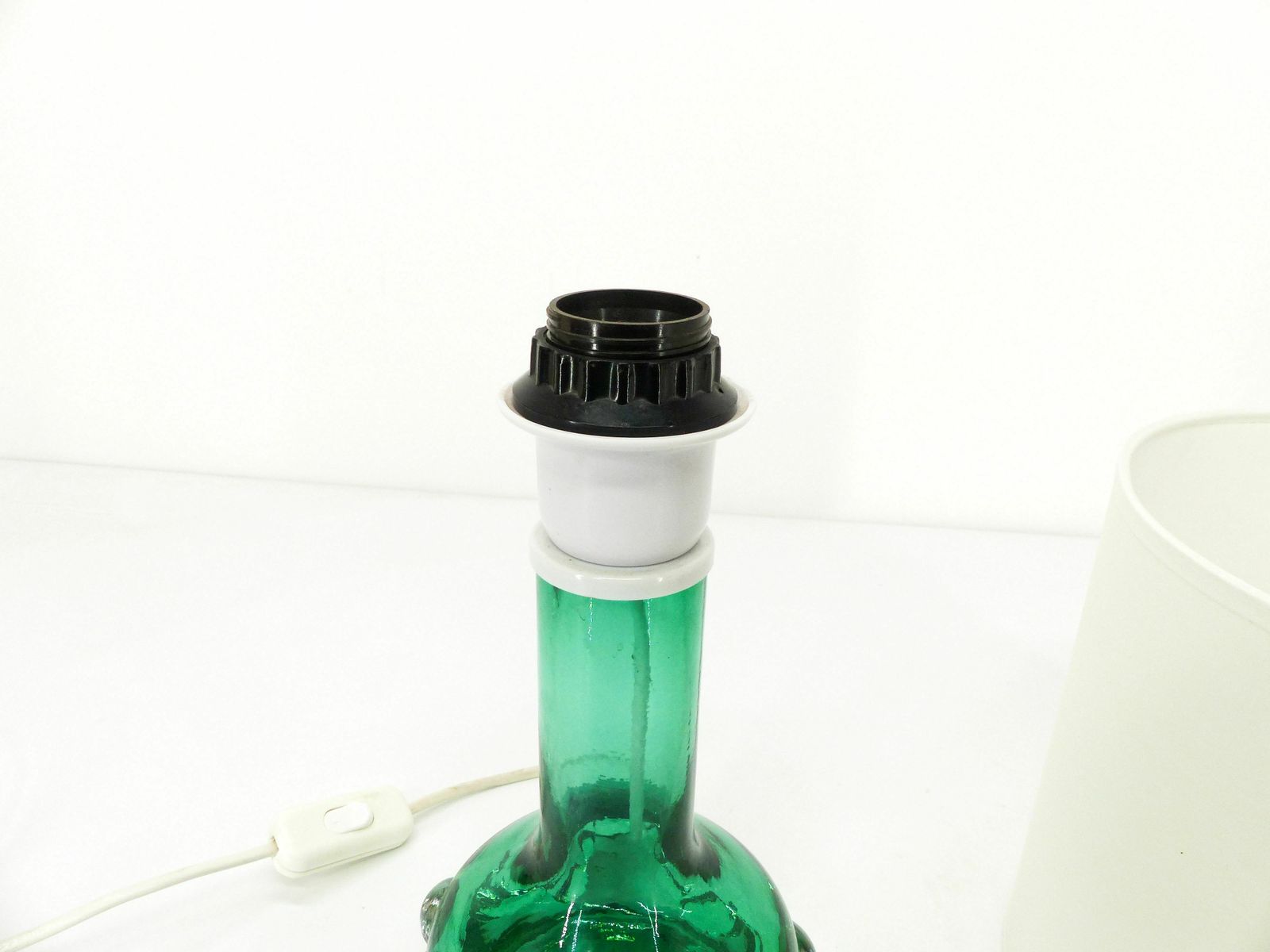Scandinavian Green Glass Lamp Kosta Hans Owe Sandeberg Sweden 1960 photo buy