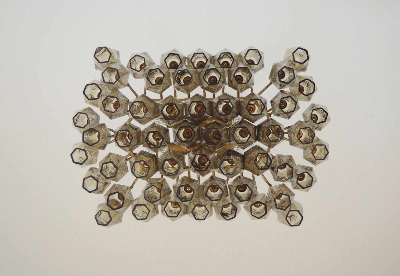Lighting Elegant Murano Poliedri Chandelier   Carlo Scarpa   Smoked Glasses photo