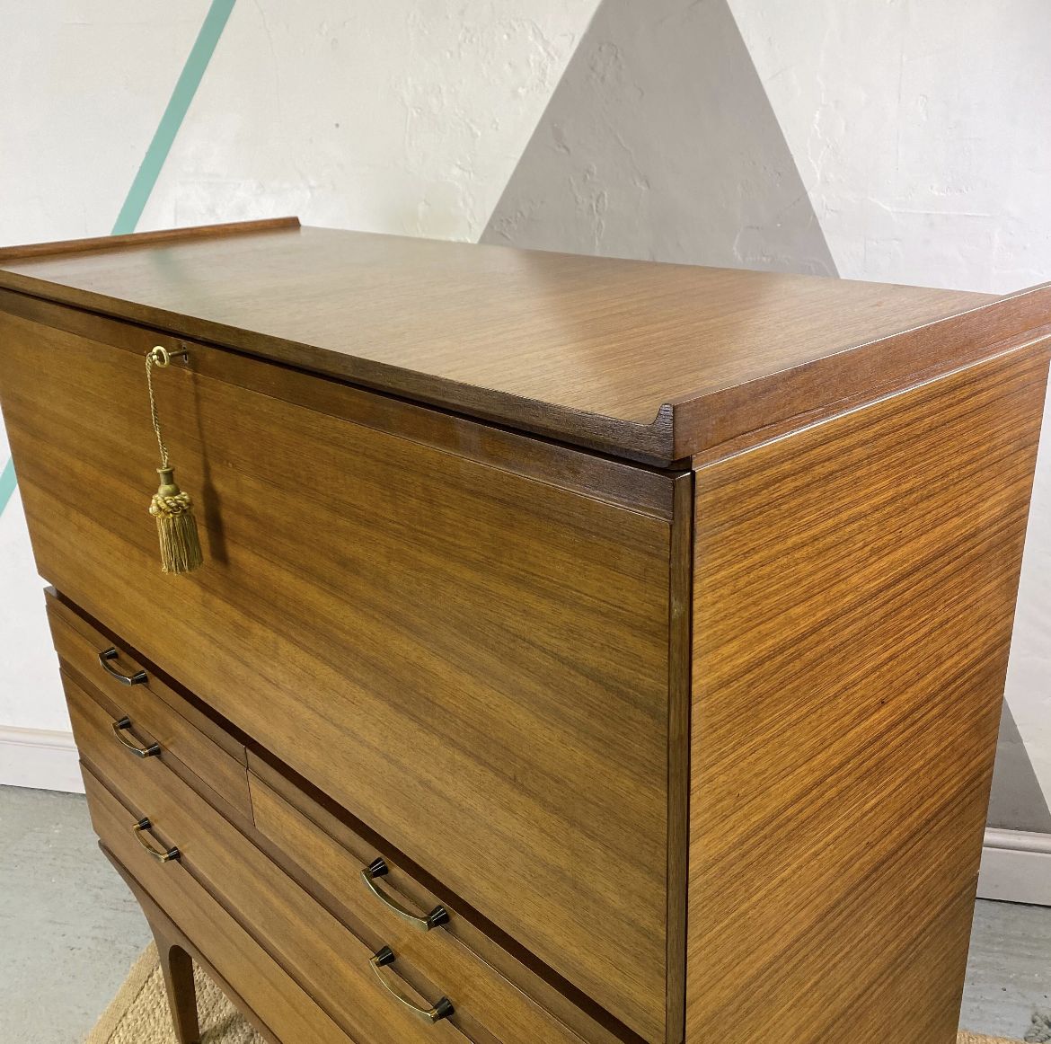 Mid Century Meredew Furniture Bureau Bookcase Teak Desk photo 500.0