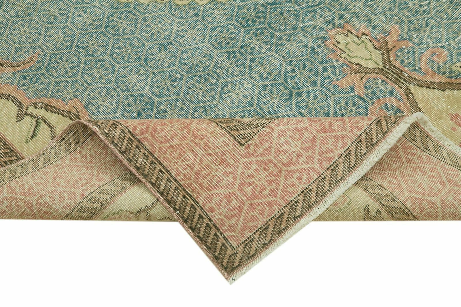 Handmade Anatolian Beige Turkish Vintage Area Rug 197 Cm X 304 Cm photo vinterior