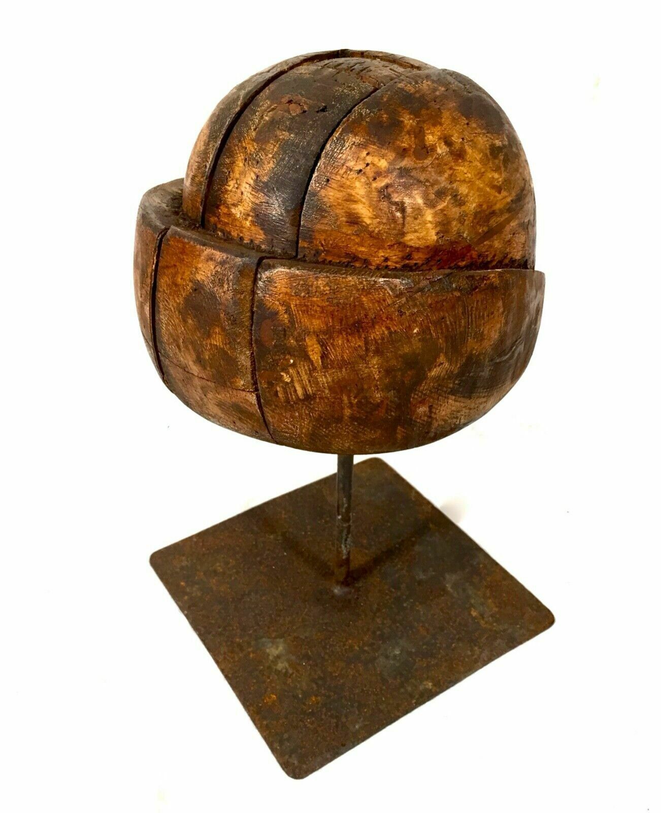 Antique Wooden Milliner's Head / Hat / Wig Maker's Display / 19th Century C.1880 photo 265.0